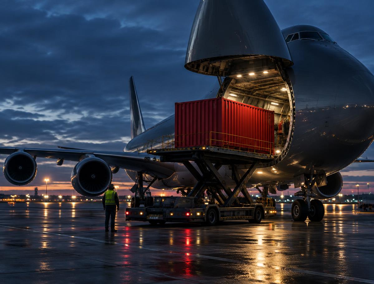 Aeronave de carga em operação logística